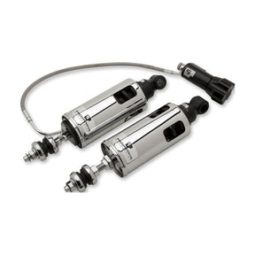 Progressive Suspension 422 Heavy Duty Series Rear Shocks With Remote Adjustable, Chrome - 00-17 Softail Shock Absorbers Progressive Suspension