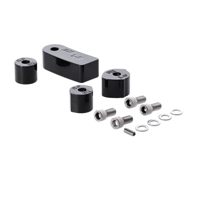 Dk Custom Products, Rider Floorboard Relocation Kit. Black Floorboards Relocators Dk Custom