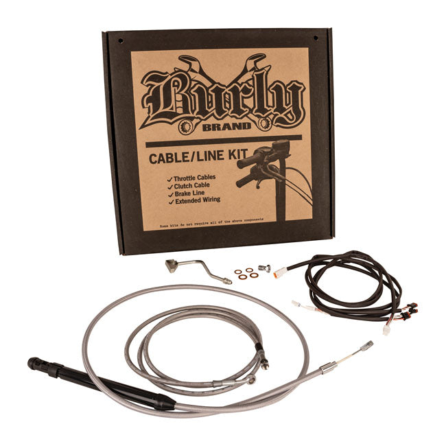 Burly Brand Cntrl Kit 16 Gorilla Ss Apehanger Cable/Line Kits Burly Brand