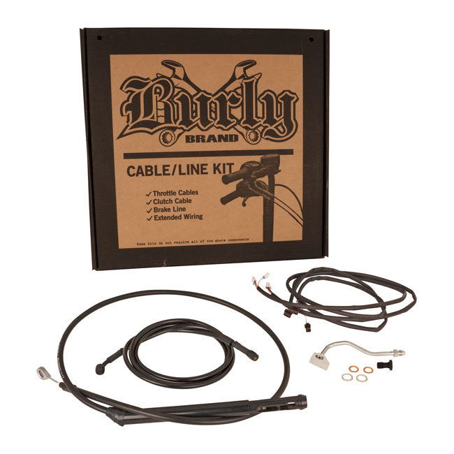 Burly Brand Cntrl Kit 15 Bagger Blk Apehanger Cable/Line Kits Burly Brand