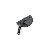 Daytona, clamp-on D-Mirror-19 Half Moon. Black. L&R Mirrors Daytona