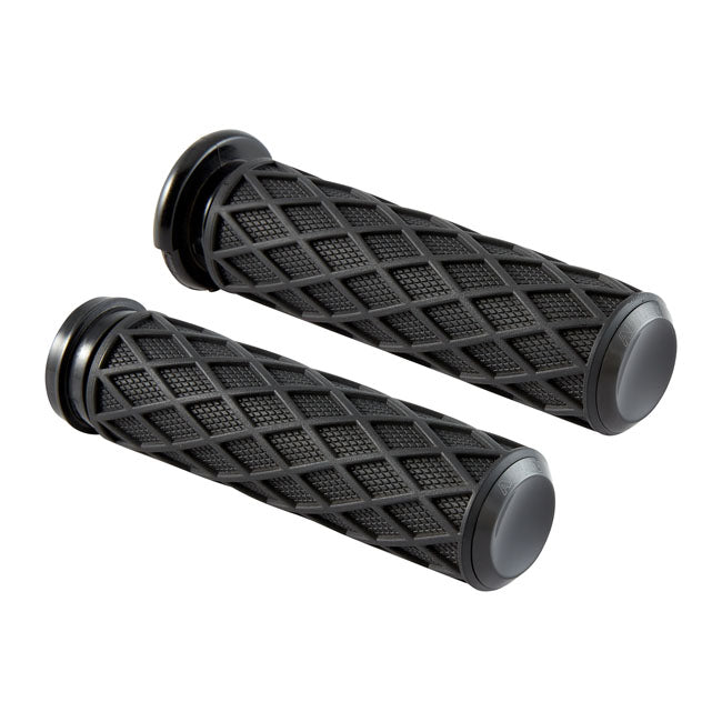 Diamond Grips Dual-Cable, Black Grips Arlen Ness