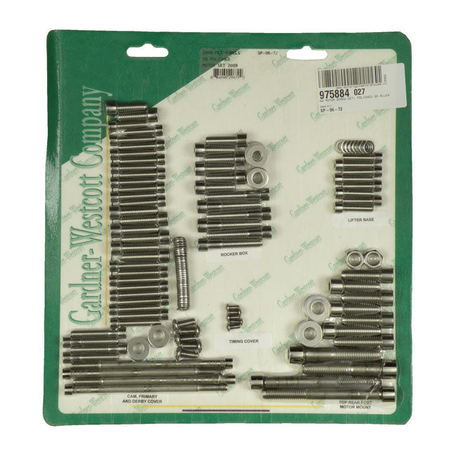 Motor Screw Set, Polished Stainless Steel Allen Motor Screw Kits Gardner Westcott