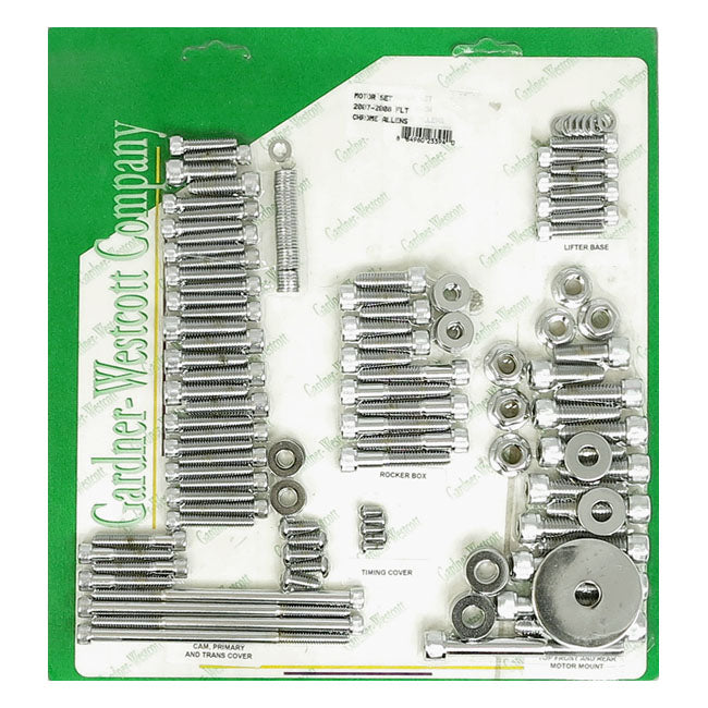 Motor Screw Set, Chrome Allen Motor Screw Kits Gardner Westcott