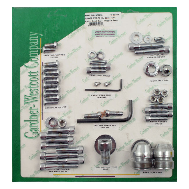 Gardner Westcott, 39mm Front End Detail Kit. Chrome Fork Tubes Misc Gardner Westcott