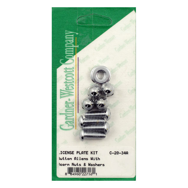 License Plate To Bracket Mount Kit. Chrome. Acorn License Plate Mount Sets Gardner Westcott