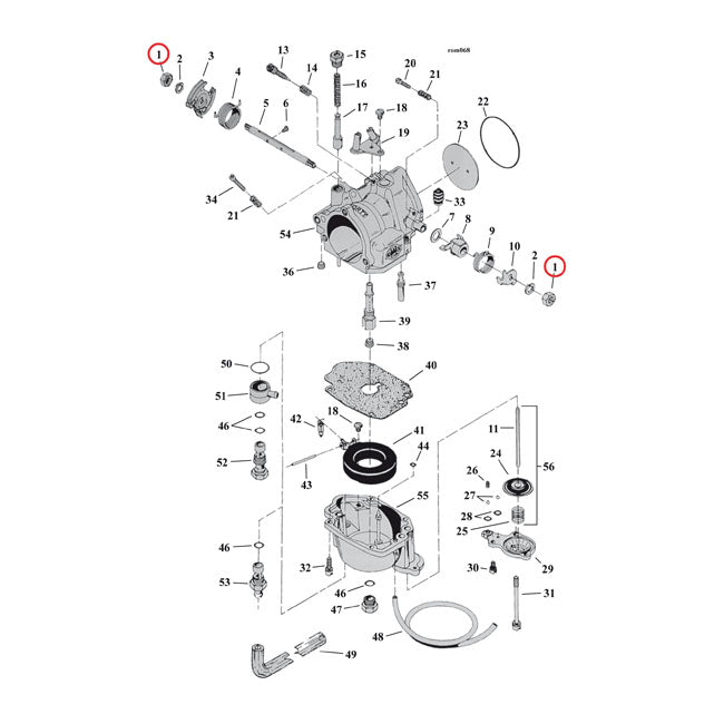 S&S, nut, throttle shaft Carbs S&S Repl Parts S&S Cycle