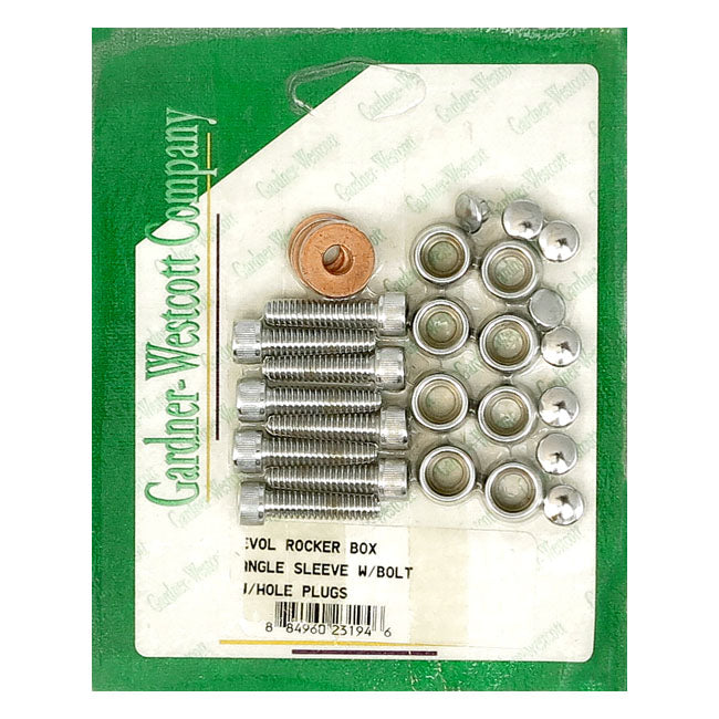 Gw, Rocker Box Top Bolt Kit. Allen, Polished Chrome Rocker Box Bolt Kits Gardner Westcott