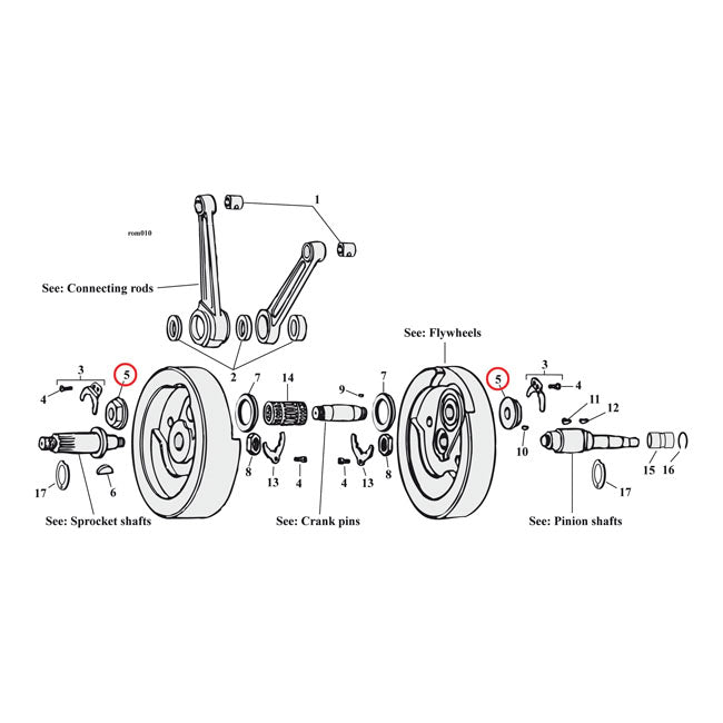 JIMS, crankpin nuts Crankpins Jims
