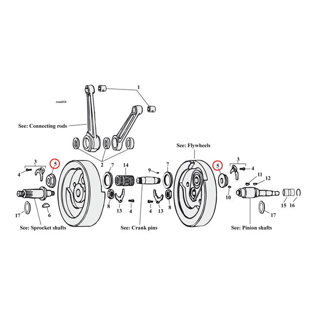 JIMS, crankpin nut set Crankpins Jims