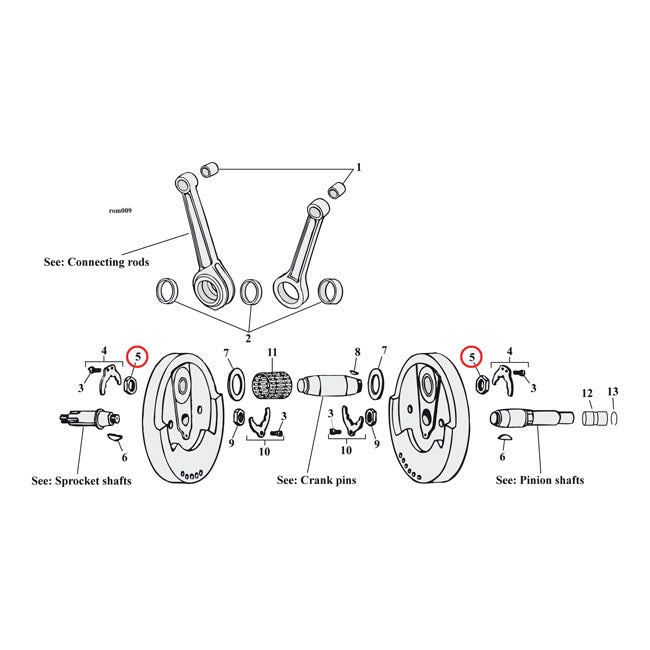 Jims, crank pin nut Crankpins Jims