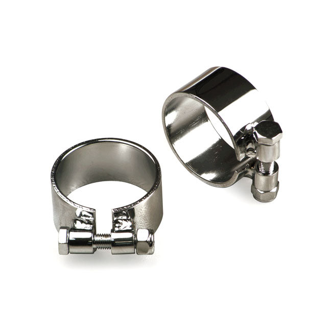Xl Sportster Heavy Duty Extra Wide Header Clamps. Chrome Exhaust Mount Parts Mcs
