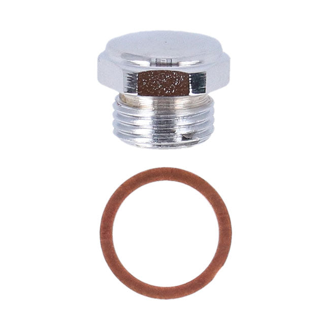 Paughco, Timing/drain plug. OEM style allen. Chrome Oil Drain Plugs Paughco