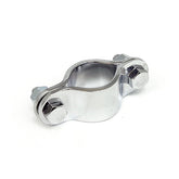Paughco, 2-piece frame clamp. 1-1/8" diameter. Chrome Exhaust Mount Parts Paughco