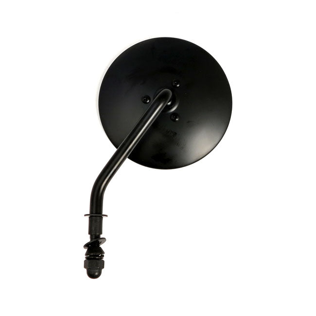 4" Round Custom Mirror, Left. Black Mirrors Mcs
