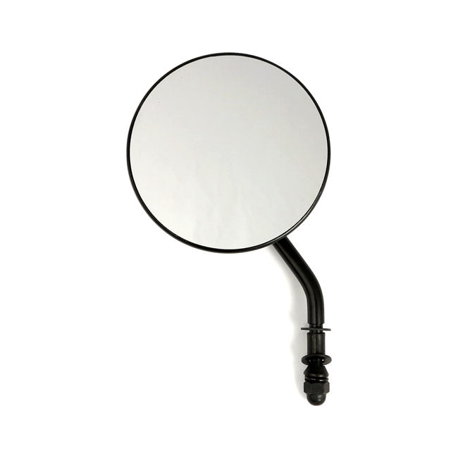 4" Round Custom Mirror, Left. Black Mirrors Mcs