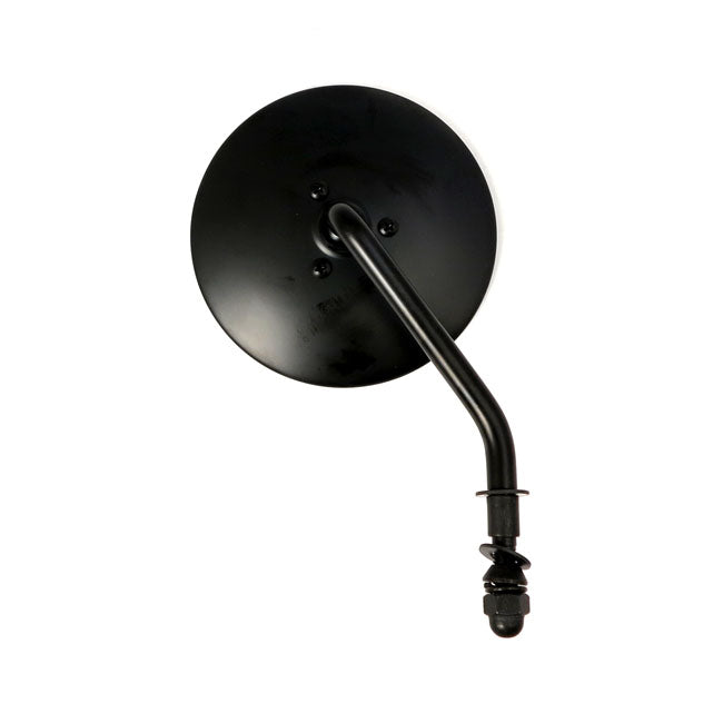 4" Round Custom Mirror, Right. Black Mirrors Mcs