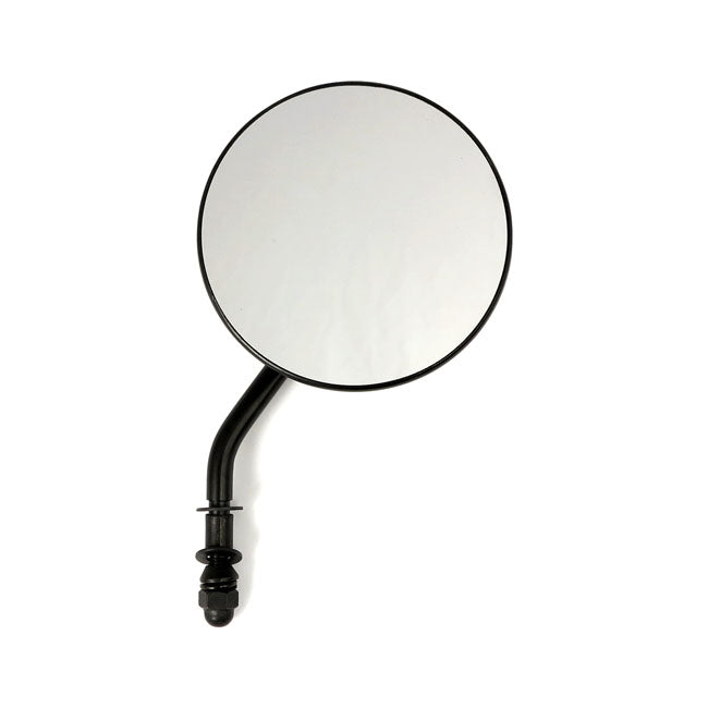 4" Round Custom Mirror, Right. Black Mirrors Mcs
