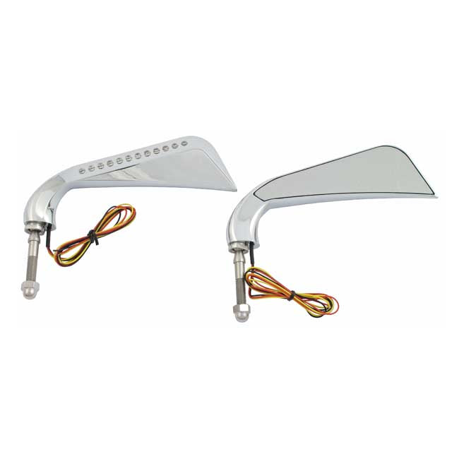 California Led Turn Signal Mirror Set. Chrome Mirrors With Turnsignals Mcs
