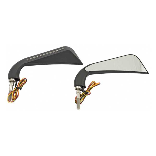 California Led Turn Signal Mirror Set. Black Mirrors With Turnsignals Mcs