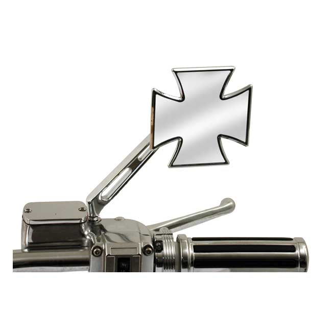 Maltese Cross Mirror, Right Slotted Stem Mirrors Mcs