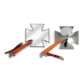 Matese Cross Mirror Set, With Built In Turn Signals. Chrome Mirrors With Turnsignals Mcs