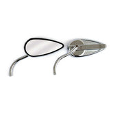 Retro Teardrop Mirror Set. Chrome, Radii Round Stem Mirrors Mcs