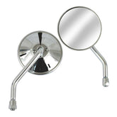 3 3/8" Round Custom Mirror, Left, 10mm. Chrome Mirrors Mcs