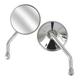 4" Round Custom Mirror, Right, 10mm. Chrome Mirrors Mcs