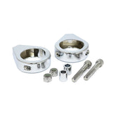 Smooth Edge Fork Mount Clamp Kit. 41mm. Chrome Turn Signals Mounts Mcs