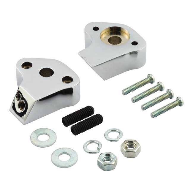 Shorty Turn Signal Mount Bracket Set, Rear. Chrome Turn Signals Mounts Mcs