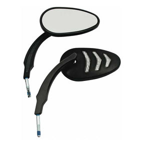 Led Billet Turn Signal Mirror Set. Black Mirrors With Turnsignals Mcs