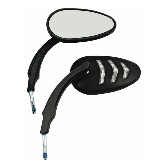 Led Billet Turn Signal Mirror Set. Black Mirrors With Turnsignals Mcs