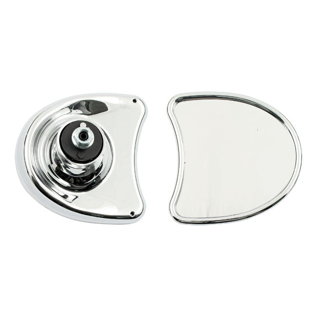 Touring Fairing Mount Mirror Kit. Single Vision, Chrome Mirrors Mcs
