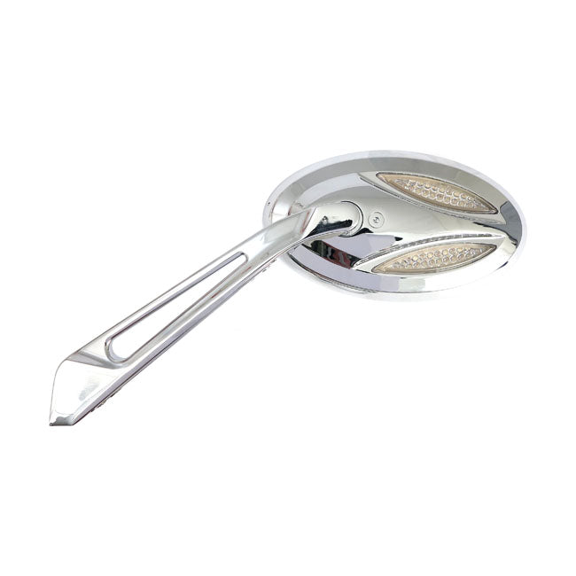 Cateye Led Turn Signal Mirror Set. Chrome Mirrors With Turnsignals Mcs