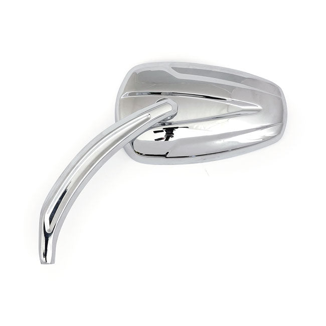 Slipstream Mirror Set. Curved Stem, Chrome Mirrors Mcs