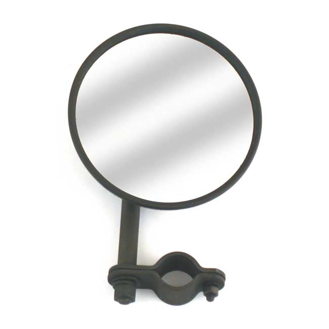 Reproduction Sidevalve Mirror. Black, Long Stem Mirrors Samwel