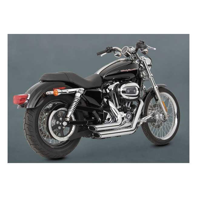 Vance & Hines Shortshots Staggered Exhaust, Chrome - 04-13 Sportster Full Exhaust System Vance & Hines