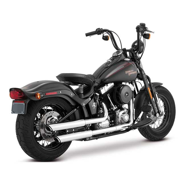 Vance & Hines Slip-On Twin Slash 3", Chrome - 91-09 Softail (Deluxe/Slim/Crossbone) Exhaust Slip-Ons And Mufflers Vance & Hines