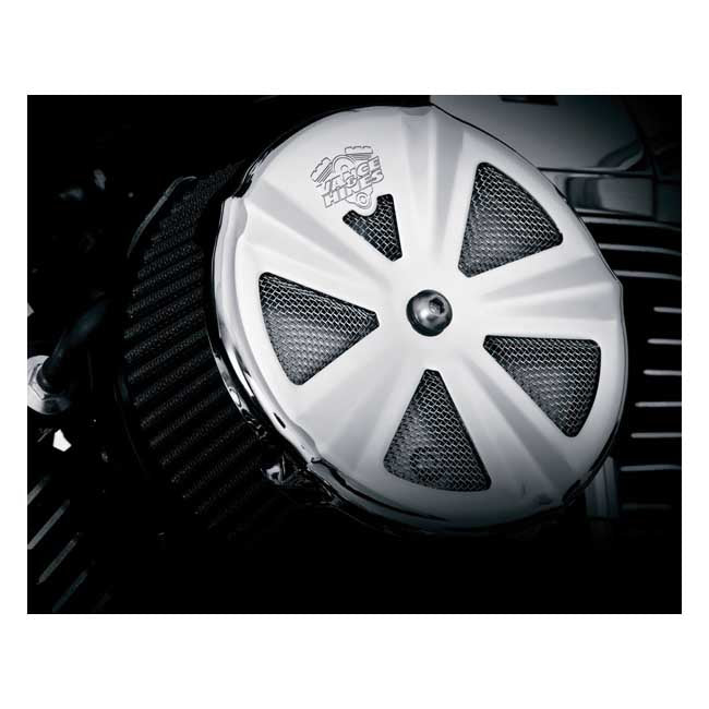 Vance & Hines VO2 Skullcap Crown Air Cleaner Cover, Chrome Air Cleaner Cover Vance & Hines
