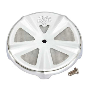 Vance & Hines VO2 Skullcap Crown Air Cleaner Cover, Chrome Air Cleaner Cover Vance & Hines