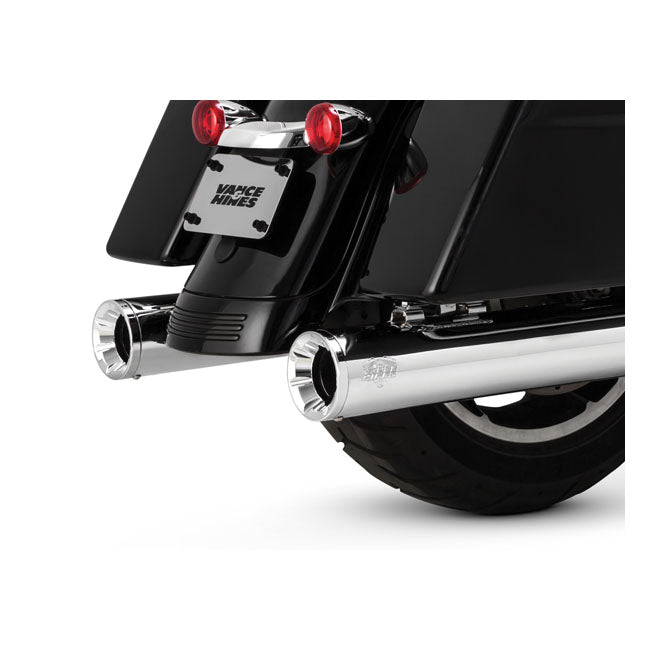 Vance & Hines Slip-On Eliminator 400, Chrome W/Chrome End Caps - 17+ Touring Exhaust Slip-Ons And Mufflers Vance & Hines