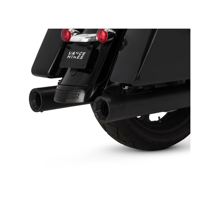 Vance & Hines Slip-On Eliminator 400, Black W/Black End Caps - 17+ Touring Exhaust Slip-Ons And Mufflers Vance & Hines