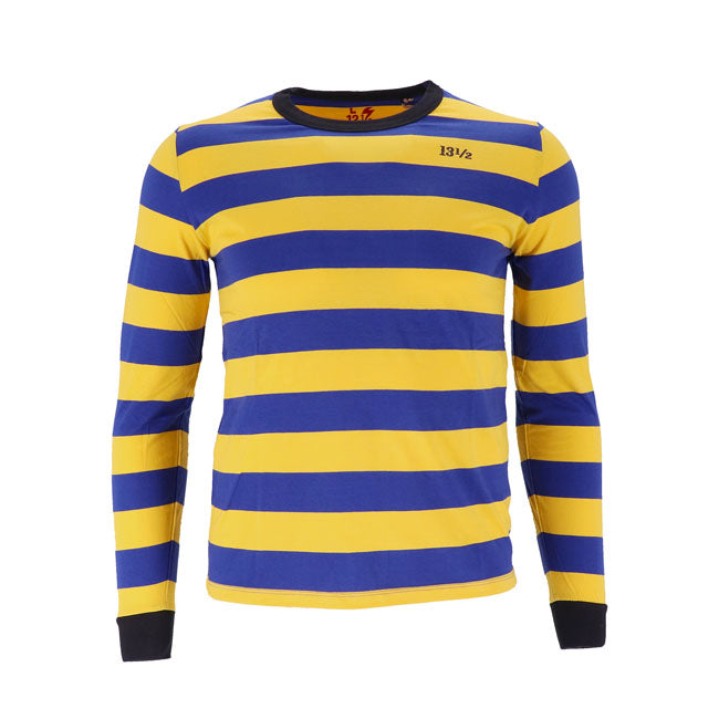13 1/2 Behind Bars Long Sleeve, Yellow/Blue T-Shirt Long Sleeve 13 And A Half Company S