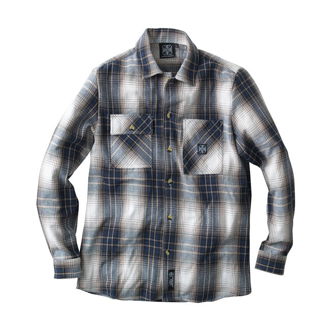 WCC riser shirt brown/blue Shirts West Coast Choppers