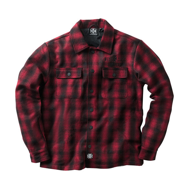 WCC Wool lined Plaidshirt red/black Shirts West Coast Choppers