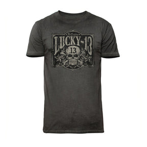 Lucky 13 Tombstone T Shirt Vintage Black T-Shirt Lucky 13