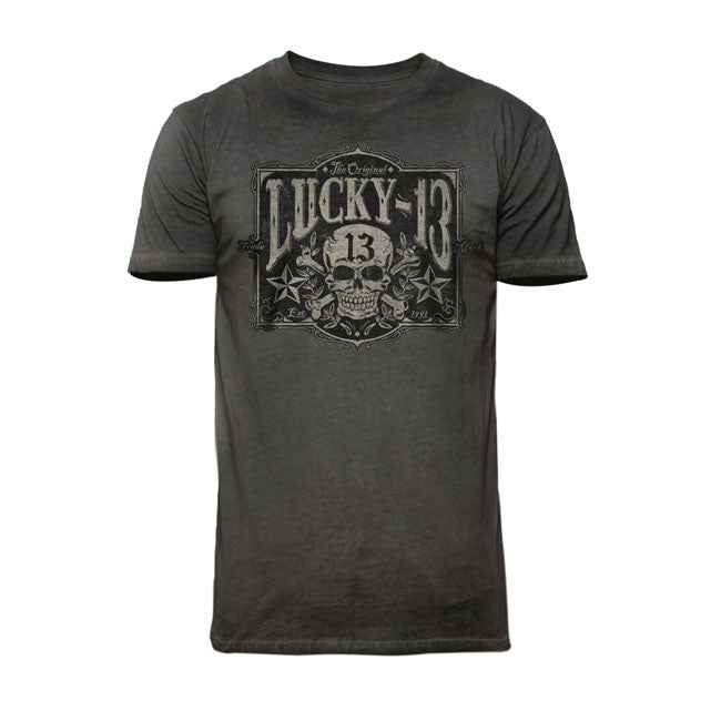 Lucky 13 Tombstone T Shirt Vintage Black T-Shirt Lucky 13