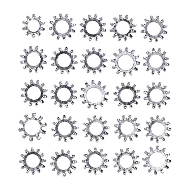Chrome External Lockwasher, #12 25 Pack