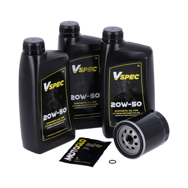 Motorcycle Storehouse MCS Engine Oil Service Kit 20W50 Synthetic OILS Mcs